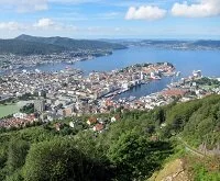 Copyright © Safari the Globe Bergen, Norway - View of Bergen from Fløyen Mountain